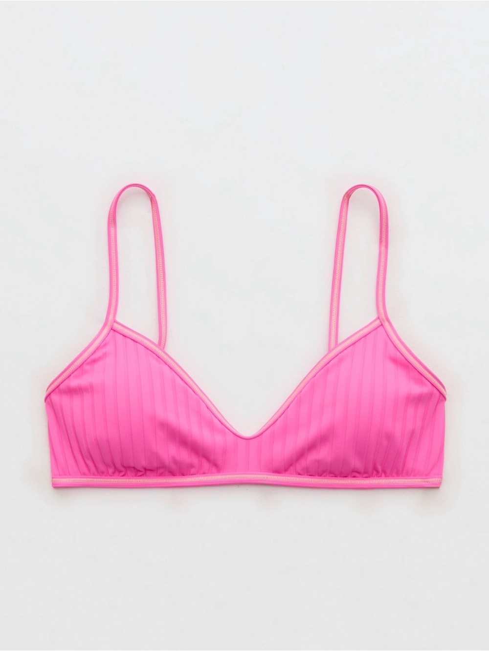 NWT Aerie skinny strap voop ribbed bikini top pink punch